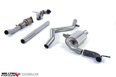 SSXRN419, Renault Megane Renaultsport 250 and 265 (including Cup) 2010- Milltek, Turbo-back system including Hi-Flow Sports Cat, Non-resonated (louder). Requires a Stage 2 ECU remap , 3 inch, 76,2mm