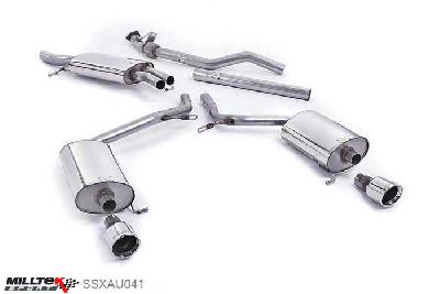 SSXAU041, Seat Exeo 1.8 20VT 2008-2013 Milltek, Cat-back system, Requires rear valance (part number 3R0 807 521 B 9B9 from your local SEAT dealer) Dual 100mm Jet, 2,5 inch, 63,5mm