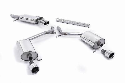 SSXAU095, Seat Exeo 2.0 TSI 2008-2013 Milltek, Cat-back system, Requires rear valance (part number 3R0 807 521 B 9B9 from your local SEAT dealer) Dual 100mm Jet, 2,5 inch, 63,5mm