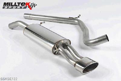 SSXSE122, Seat Ibiza 1.9 TDi 130PS and 160PS 2003-2007 Milltek, Cat-back system, Non-resonated (louder). For facelift models (with Cupra rear bumper) Single Oval, 2,5 inch, 63,5mm