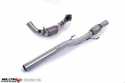 SSXSE135, Seat Ibiza Cupra / Bocanegra 1.4 TSI 180PS 2010-2015 Milltek, Large Bore Downpipe and Hi-Flow Sports Cat, Must be fitted with the Milltek Sport cat-back system and requires an ECU Remap , 2,76 inch, 70mm