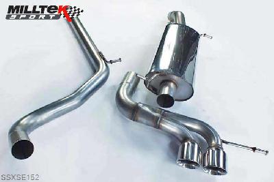 SSXSE152, Seat Ibiza Cupra / Bocanegra 1.4 TSI 180PS 2010-2015 Milltek, Cat-back system,  Twin 80mm GT80 Polished, 2,5 inch, 63,5mm