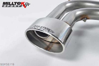 SSXSE119, Seat Leon Cupra 2.0T FSI 240PS 2006-2011 Milltek, Cat-back system, Non-resonated (louder) Special Oval, 2,75 inch, 69,85mm
