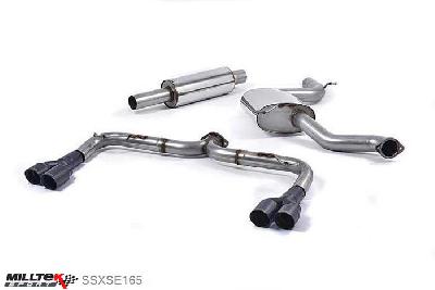 SSXSE165, Seat Leon Cupra 280 and 290 2.0 TSI (280 and 290PS) 2014- Milltek, Cat-back system, Louder. Quad Polished Round Tips Twin 80mm GT80 Polished, 3 inch, 76,2mm