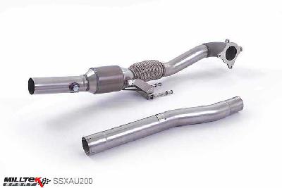 SSXAU200, Seat Leon FR 2.0 T FSI 200-211PS 2006-2013 Milltek, Cast Downpipe with HJS High Flow Sports Cat, " with HJS HQ 200 Cell High Flow Sports Cat. For Fitment to Milltek Sport 2.75"" cat-back systems only. Requires a Stage 2 ECU remap" , 3 inch, 76,2mm