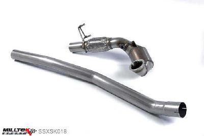 SSXSK018, Seat Leon ST Cupra 280 and 290 2.0 TSI (280 and 290PS) 2015- Milltek, Large Bore Downpipe and Hi-Flow Sports Cat, EC-Approved. Must be fitted with the Milltek Sport cat-back system and requires a Stage 2 ECU remap , 3 inch, 76,2mm