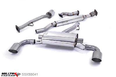 SSXSB041, Subaru BRZ 2.0-litre 2012- Milltek, Primary Cat-back system, Resonated (quieter). Brushed Titanium Tips Dual GT115 Titanium, 2,5 inch, 63,5mm