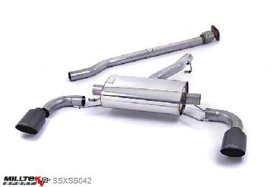 SSXSB042, Subaru BRZ 2.0-litre 2012- Milltek, Secondary Cat-back system, Non-resonated (louder). Ceramic Black Tips Dual 115mm GT115 Cerakote Black, 2,5 inch, 63,5mm