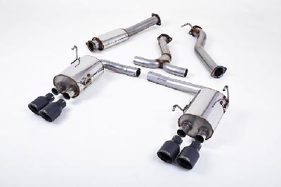 SSXSB50, Subaru Impreza WRX STi Saloon / Sedan 2014- Milltek, Cat-back system, Cerakote Black Tips Quad 100mm GT100 Cerakote Black, 3 inch, 76,2mm