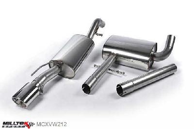 MCXVW212, VW Corrado VR6 1988-1991 Milltek, Cat-back system, Resonated (quieter) with Polished Oval Tip - Pre 1992 Models Only , 2,25 inch, 57,15mm