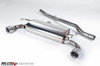 SSXVW136, VW Golf Mk4 R32 3.2 V6 4WD 2002-2005 Milltek, Cat-back system, Non-resonated (louder) 100mm GT100 Polished, 2,5 inch, 63,5mm