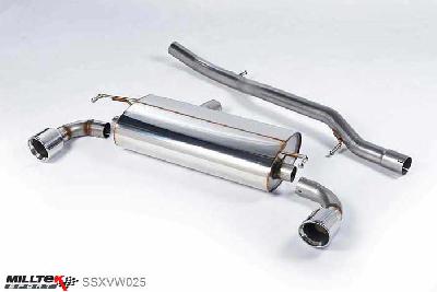 SSXVW025, VW Golf Mk4 R32 3.2 V6 4WD 2002-2005 Milltek, Cat-back system, Non-resonated (louder) 100mm Jet, 2,5 inch, 63,5mm