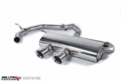 SSXVW168, VW Golf Mk5 GTi 2.0T FSI 2004-2009 Milltek, Cat-back system, R32-style. Non-resonated. Must be fitted with an R32 rear valance Dual 100mm GT100 Polished, 2,75 inch, 69,85mm