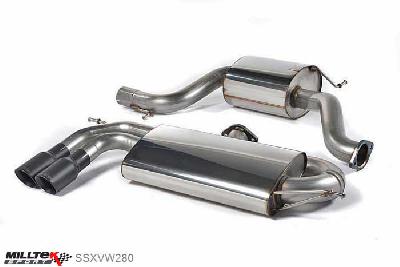 SSXVW280, VW Golf Mk5 GTi 2.0T FSI 2004-2009 Milltek, Cat-back system, 3-inch Race System. Resonated (quieter). Cerakote Black Tips Twin 80mm GT80 Cerakote Black, 3 inch, 76,2mm