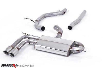 SSXVW181, VW Golf Mk6 GTD 2.0 TDI 170PS 2009-2013 Milltek, Particulate Filter-back system, Twin-outlet. Polished Tips Twin 80mm GT80 Polished, 2,75 inch, 69,85mm