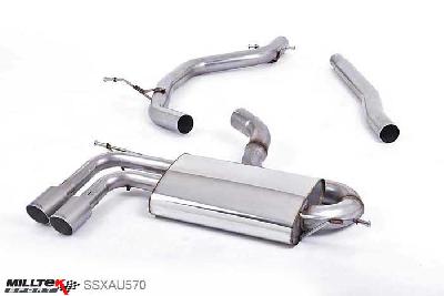 SSXAU570, VW Golf Mk6 GTD 2.0 TDI 170PS 2009-2013 Milltek, Particulate Filter-back system, Twin-outlet. Titanium Tips Twin 80mm GT80 Titanium, 2,75 inch, 69,85mm
