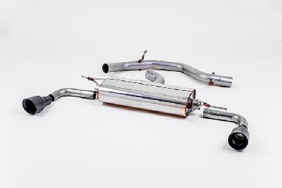 SSXVW183, VW Golf Mk6 GTi 2.0 TSI 210PS 2009-2013 Milltek, Cat-back system, Non-resonated (louder) with black trims Dual 100mm GT100 Cerakote Black, 2,75 inch, 69,85mm