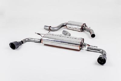 SSXVW184, VW Golf Mk6 GTi 2.0 TSI 210PS 2009-2013 Milltek, Cat-back system, Resonated (quieter) with black trims Dual 100mm GT100 Cerakote Black, 2,75 inch, 69,85mm