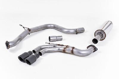 SSXVW332, VW Golf MK7 GTD 2.0 TDI 185PS 2013- Milltek, Cat-back system, Resonated (quieter). Cerakote Black Tips. EC-Approved Twin 80mm GT80 Cerakote Black, 3 inch, 76,2mm