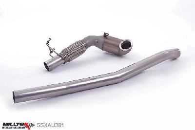 SSXAU381, VW Golf MK7 R Estate / Variant 2.0 TSI 300PS 2015- Milltek, Large Bore Downpipe and Hi-Flow Sports Cat, Must be fitted with Milltek Sport cat-back system and requires a Stage 2 ECU remap , 3 inch, 76,2mm