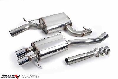 SSXVW197, VW Passat B6 2.0 TDI 140 and 170 (Saloon / Estate / CC) 2005-2010 Milltek, Cat-back system,  Twin 80mm GT80 Polished, 2,75 inch, 69,85mm