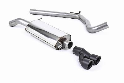 SSXAU459, VW Polo GTi 1.4 TSI 180PS 7spd DSG 2010- Milltek, Cat-back system, Non-resonted (louder) with Cerakote Black Tips. Suitable for both Xenon and non-Xenon equipped models. Twin 80mm GT80 Cerakote Black, 2,76 inch, 70mm