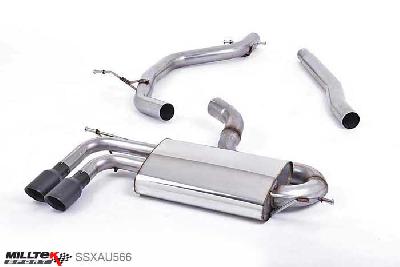 SSXAU566, VW Scirocco GT 2.0 TDI CR 170 2009- Milltek, Particulate Filter-back system, Cerakote Black Tips Twin 80mm GT80 Cerakote Black, 2,75 inch, 69,85mm
