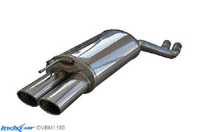 IX OVBM1190, BMW 3 serie (E46) 330D (184PK) 2000-, Inoxcar Rear silencer 2X90X70mm Stainless steel, With E.E.C. homologation