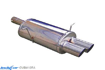 IX OVBM10RA, BMW 3 serie (E46) 330i-Ci-Xi (230PK) 2000-, Inoxcar Rear silencer 2X80mm RACING Stainless steel, With E.E.C. homologation