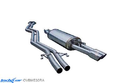 IX OVBME30RA, BMW M3 (E30) M3 -1992, Inoxcar Catalyst replacement pipe + Direct central pipe + Rear silencer 2X70mm RACING Stainless steel, Without E.E.C. homologation