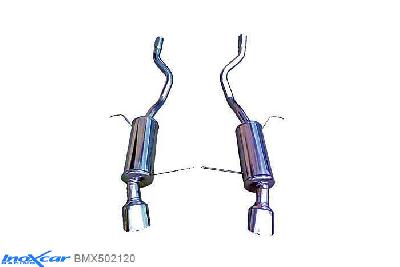 IX BMX502120, BMW X5 (E53) 3.0D (218PK) 2001- Diameter 50mm, Inoxcar Rear silencer 1X120X80mm Left and Right Stainless steel, With E.E.C. homologation