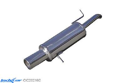 IX CIC202102, Citroen C2 (J) 1.4 / 1.4 VTR (75PK) 2003- Diameter 42mm, Inoxcar Rear silencer 1X102mm Stainless steel, With E.E.C. homologation