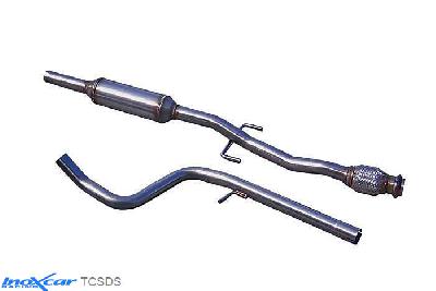 IX TCSDS, Citroen DS3 1.6i 16V TURBO (155PK) 2010-  , Diameter 50mm, Inoxcar Central pipe with silencer (FLEX) Stainless steel, With E.E.C. homologation