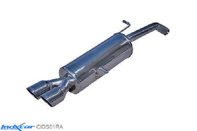 IX CIDS01RA, Citroen DS3 1.6i 16V TURBO (155PK) 2010-  , Diameter 50mm, Inoxcar Rear silencer 2X80mm RACING Stainless steel, With E.E.C. homologation