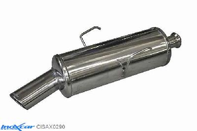 IX CISAX0290, Citroen Saxo 1.1 (60PK) 1996-, Inoxcar Rear silencer 1X90X70mm Stainless steel, With E.E.C. homologation