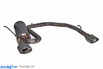 IX TWCI09120, Citroen Saxo 1.6 16V VTS (118PK) 1999-  , Diameter 50mm, Inoxcar Rear Rear silencerencer left / right 1X120X80mm Stainless steel, With E.E.C. homologation