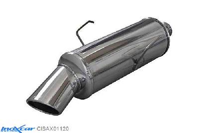 IX CISAX01120, Citroen Saxo 1.6 16V VTS (118PK) 1999-  , Diameter 50mm, Inoxcar Rear silencer 1X120X80mm Stainless steel, With E.E.C. homologation