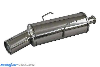 IX CISAX04102, Citroen Saxo 1.6 8V (98PK) 1999-, Inoxcar Rear silencer 1X102mm Stainless steel, With E.E.C. homologation