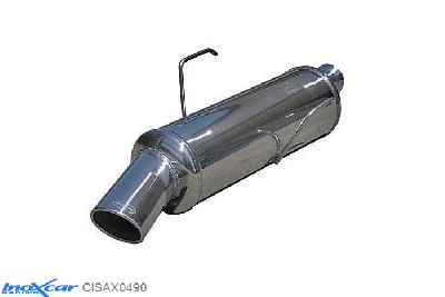 IX CISAX0490, Citroen Saxo 1.6 8V (98PK) 1999-, Inoxcar Rear silencer 1X90X70mm Stainless steel, With E.E.C. homologation