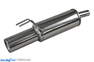 IX FIBR04102, Fiat Bravo I (182) 1.9 JTD (100PK / 105PK) 1998-2000, Inoxcar Rear silencer 1X102mm Stainless steel, With E.E.C. homologation