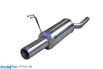 IX FIPN0180, Fiat Punto I (176) 55 1.1 (54PK) -1999, Inoxcar Rear silencer 1X80mm Stainless steel, With E.E.C. homologation