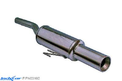 IX FIPN03102, Fiat Punto I (176) 75 1.2 (73PK) -1999, Inoxcar Rear silencer 1X102mm Stainless steel, With E.E.C. homologation