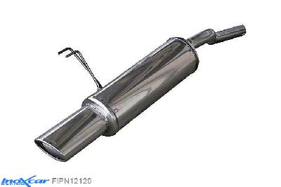 IX FIPN12120, Fiat Punto II (188) 1.2 (60PK) 2003-, Inoxcar Rear silencer 1X120X80mm Stainless steel, With E.E.C. homologation