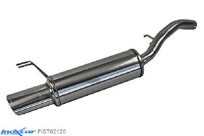 IX FIST02120, Fiat Stilo (192) 1.6 16V (103PK) 2001-2007 Diameter 52mm, Inoxcar Rear silencer 1X120X80mm Stainless steel, With E.E.C. homologation