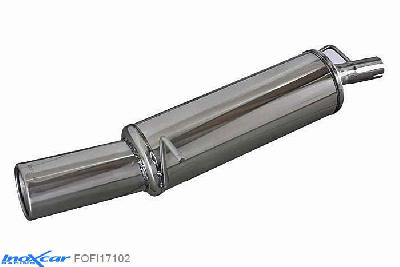 IX FOFI17102, Ford Fiesta V (JH1/JD3) 1.6 TDCi S (90PK) 2005- Diameter 50mm, Inoxcar Rear silencer 1X102mm Stainless steel, With E.E.C. homologation