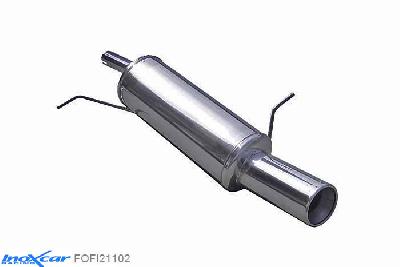 IX FOFI21102, Ford Fiesta VI (JA8) 1.2 16V (60PK-82PK) 2008- Diameter 42mm, Inoxcar Rear silencer 1X102mm Stainless steel, With E.E.C. homologation