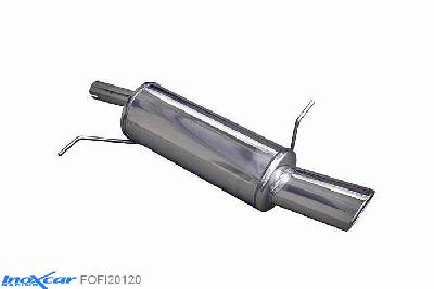 IX FOFI20120, Ford Fiesta VI (JA8) 1.4 16V (96PK) 2008- Diameter 42mm, Inoxcar Rear silencer 1X120X80mm Stainless steel, With E.E.C. homologation