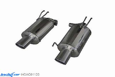 IX HOAC01120, Honda Accord (CG) 2.4 EXECUTIVE (190PK) 2003-, Inoxcar Rear silencer 1X120X80mm Left and Right Stainless steel, With E.E.C. homologation