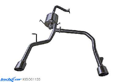 IX KISO01120, Kia Sorento (JC) 2.5 CRDi (140PK) 2002-, Inoxcar Rear silencer 1X120X80mm Left and Right Stainless steel, Without E.E.C. homologation