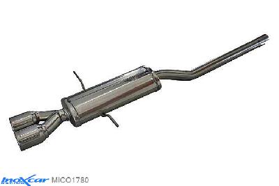 IX MICO1780, Mini Mini (R56) 1.6 S (184PK) 2011, diameter 55mm, (Type R56), Inoxcar Rear silencer CEN 2X80mm Stainless steel, With E.E.C. homologation